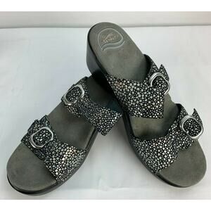 Dansko Womens Sophie Sandal Black Dots Size 40 US 9.5-10
